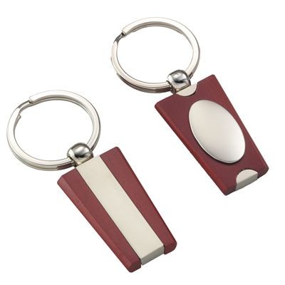 Picture of JUNO KEYRING in Matt Silver Metal & Wood.