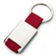 Picture of MATT SILVER METAL KEYRING with Cloth Strap in Red