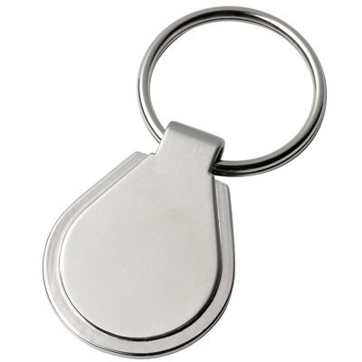 Picture of OVAL METAL KEYRING in Satin Silver Finish