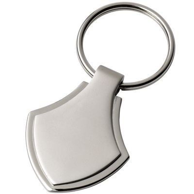 Picture of SHIELD METAL KEYRING in Satin Silver Finish