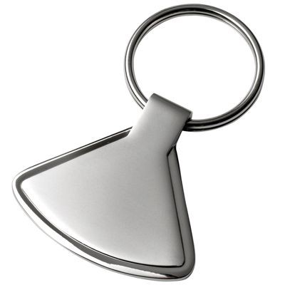 Picture of TRIANGULAR METAL KEYRING in Satin Silver Finish