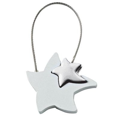 Picture of SILVER STAR METAL KEYRING in Silver