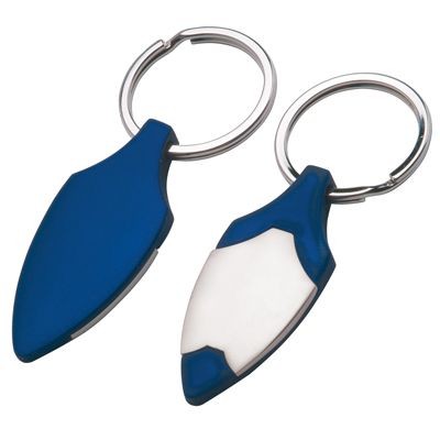 Picture of METAL KEYRING in Satin Silver & Blue