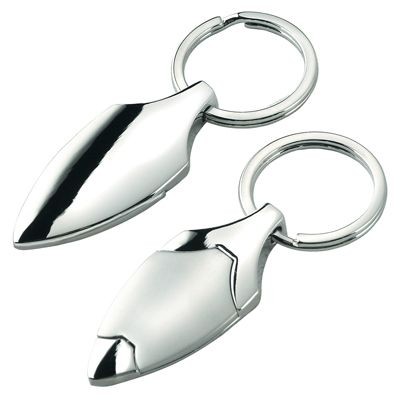 Picture of METAL KEYRING in Satin & Shiny Silver.