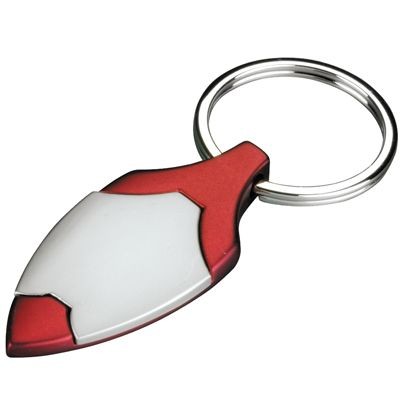 Picture of METAL KEYRING in Satin Silver & Red