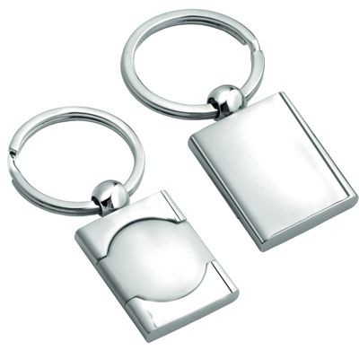 Picture of METAL KEYRING in Satin & Shiny Silver.