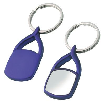 Picture of METAL KEYRING in Satin Silver & Matt Blue.