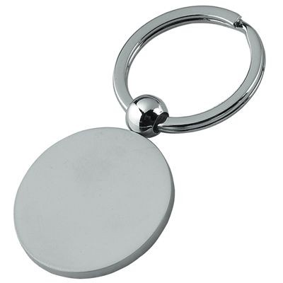 Picture of ROUND SATIN SILVER METAL KEYRING