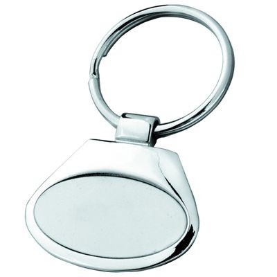 Picture of OVAL METAL KEYRING in Shiny & Satin Silver