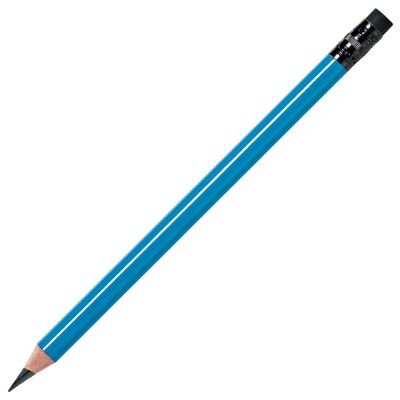 Picture of WOOD PENCIL in Light Blue with Black Eraser.