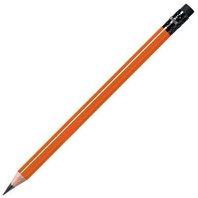 Picture of WOOD PENCIL in Orange with Black Eraser