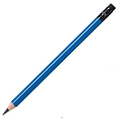 Picture of WOOD PENCIL in Blue with Black Eraser.