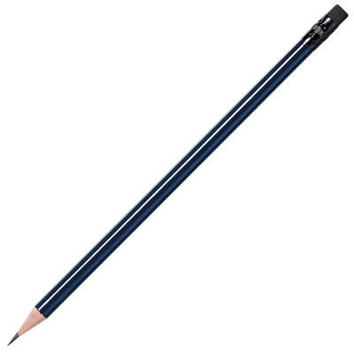 Picture of WOOD PENCIL in Dark Blue with Black Eraser.