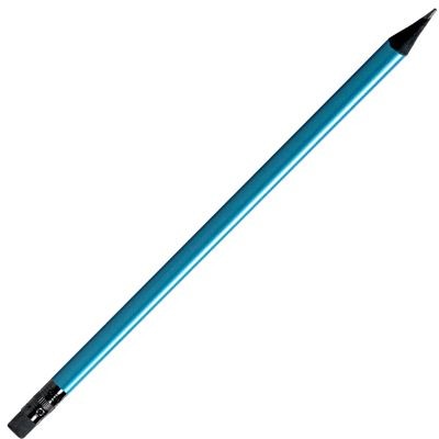 Picture of BLACK WOOD PENCIL in Metallic Turquoise with Black Eraser