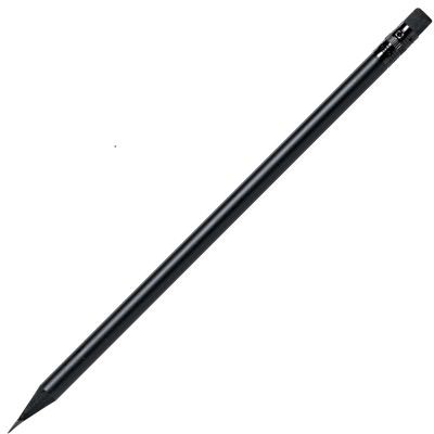 Picture of BLACK WOOD PENCIL in Black with Black Eraser.