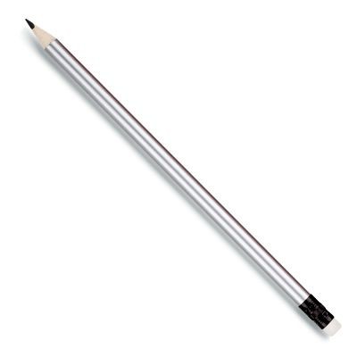 Picture of WOOD PENCIL in Silver with White Eraser