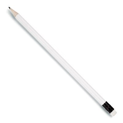 Picture of WOOD PENCIL in White with White Eraser