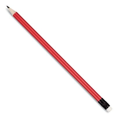 Picture of WOOD PENCIL in Red with White Eraser.