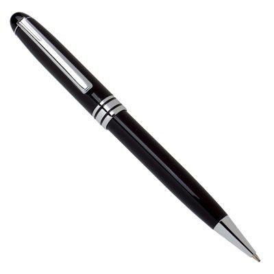 Picture of METAL BALL PEN in Black & Silver Chrome.