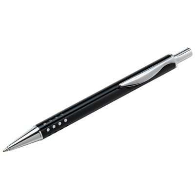 Picture of BLACK METAL BALL PEN with Hole Design Grip Section.