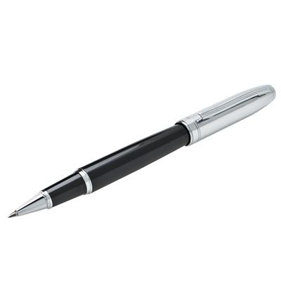 Picture of METAL ROLLERBALL PEN in Silver Chrome & Black