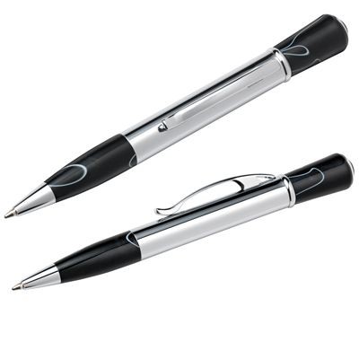 Picture of METAL BALL PEN in Silver Chrome & Black.