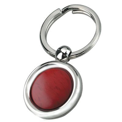 Picture of METAL KEYRING in Silver Chrome & Wood