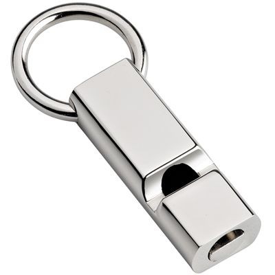 Picture of WHISTLE KEYRING in Shiny Silver Metal.