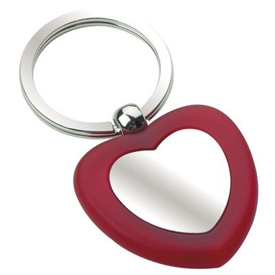 Picture of LOVE HEART METAL KEYRING in Red & Silver.