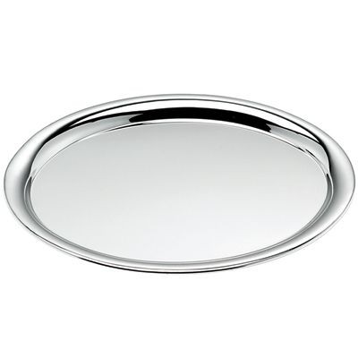 Picture of OVAL SILVER CHROME METAL SERVING TRAY.