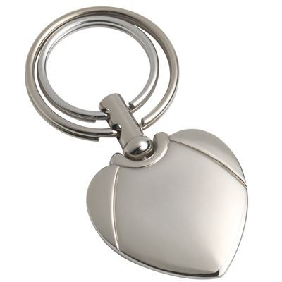 Picture of SILVER METAL HEART KEYRING with Double Rings