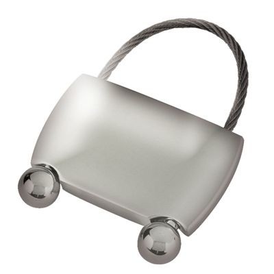 Picture of SILVER CHROME METAL LOCKING CABLE KEYRING