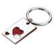Picture of HEART 2 PART METAL KERING in Silver & Red
