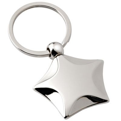 Picture of STAR SILVER CHROME METAL KEYRING