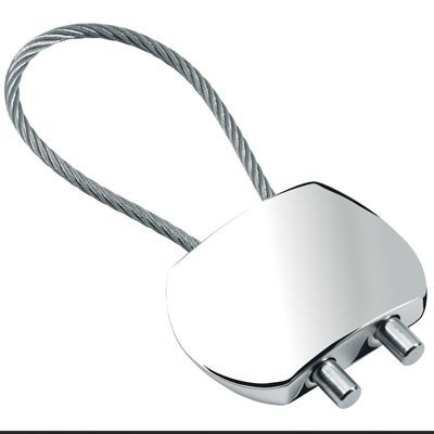 Picture of SHINY SILVER METAL KEYRING with Cable.