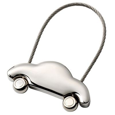 Picture of TOY CAR SILVER CHROME METAL KEYRING.