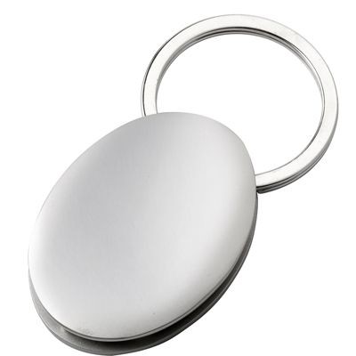 Picture of OVAL CHROME METAL KEYRING in Silver
