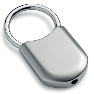 Picture of SILVER METAL PADLOCK STYLE KEYRING.