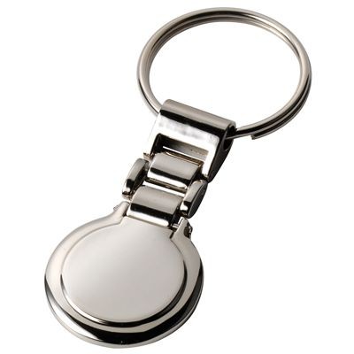 Picture of ROUND SHINY SILVER METAL KEYRING