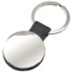 Picture of ROUND SILVER METAL & LEATHER KEYRING