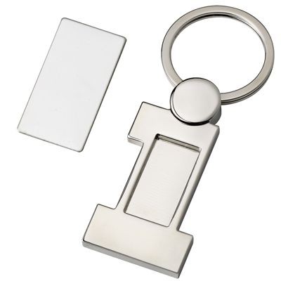 Picture of NUMBER ONE SHINY SILVER METAL KEYRING with Detachable Plate