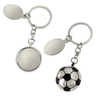 Picture of FOOTBALL KEYRING in Silver Metal.