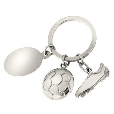 Picture of SILVER METAL FOOTBALL KEYRING.