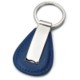 Picture of METAL KEYRING in Shiny Silver Chrome & Blue Faux Leather