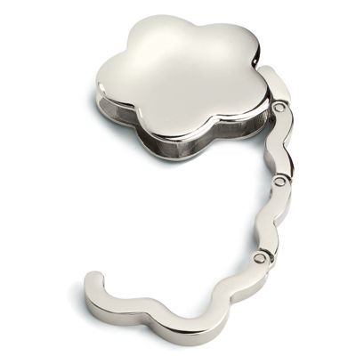 Picture of FLOWER HANDBAG HANGER HOOK in Silver Metal.