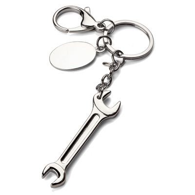 Picture of MECHANICS SPANNER KEYRING in Silver Metal.
