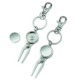Picture of GOLF PITCH FORK & BALL MARKER KEYRING in Silver Metal