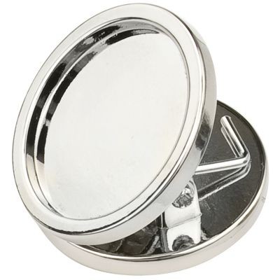 Picture of ROUND PAPERWEIGHT AND MEMO CLIP HOLDER in Silver Metal.