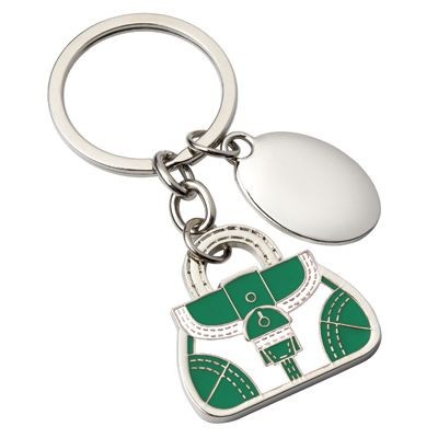 Picture of HANDBAG METAL KEYRING in Green & White