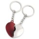 Picture of BROKEN HEART METAL KEYRING in Silver Chrome & Red